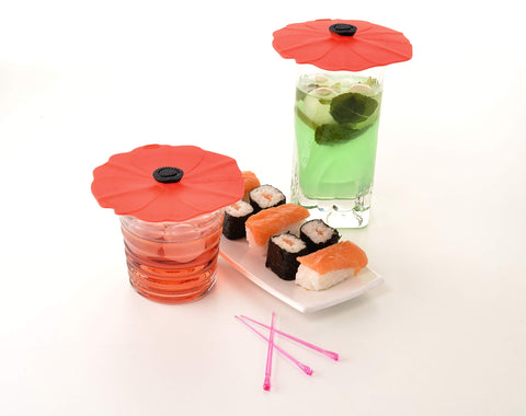 Charles Viancin Poppy lid is oven- and microwave-safe for splatter control.