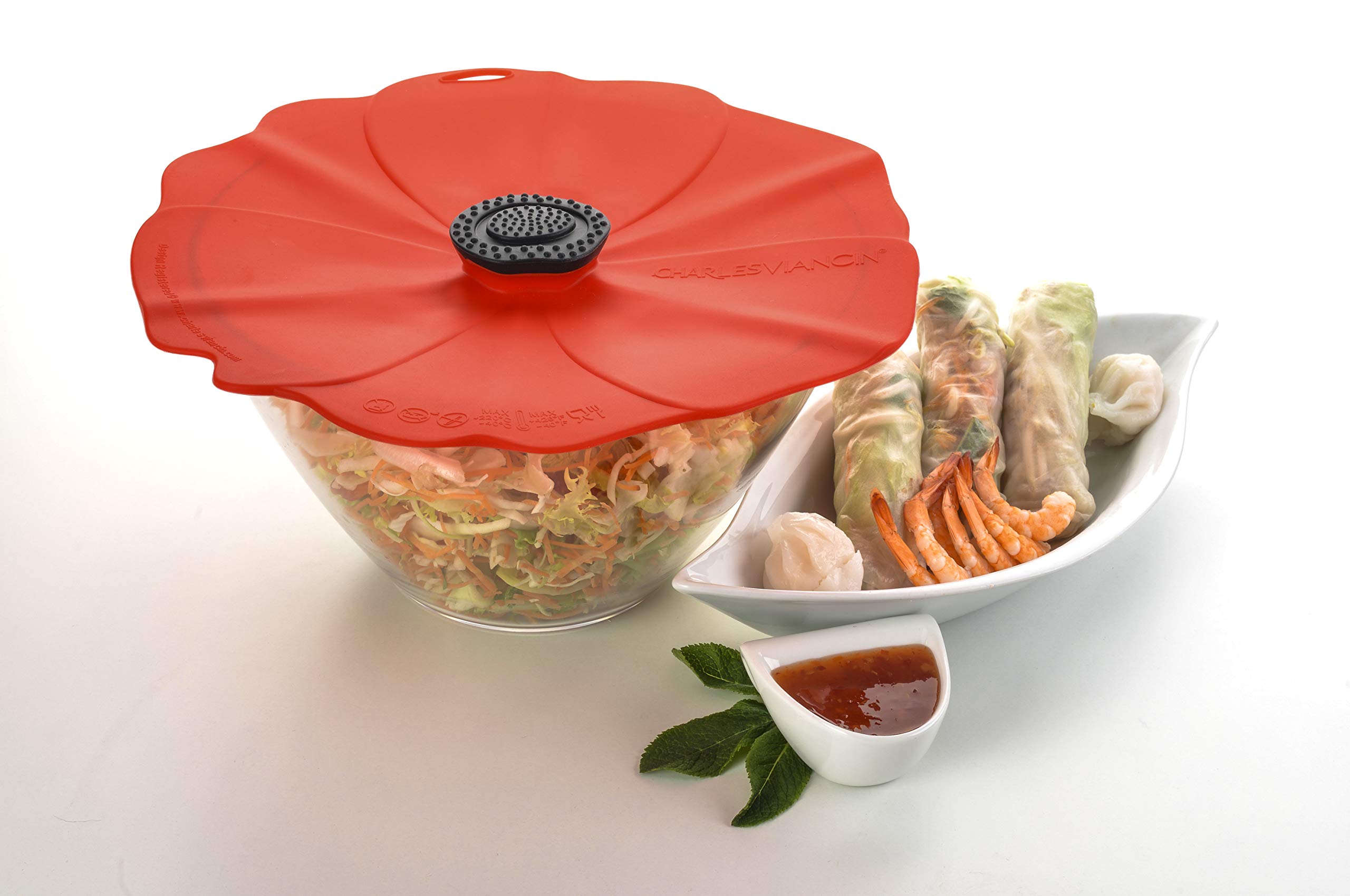 Charles Viancin Poppy lid BPA-free and plastic-free for eco-friendly storage.