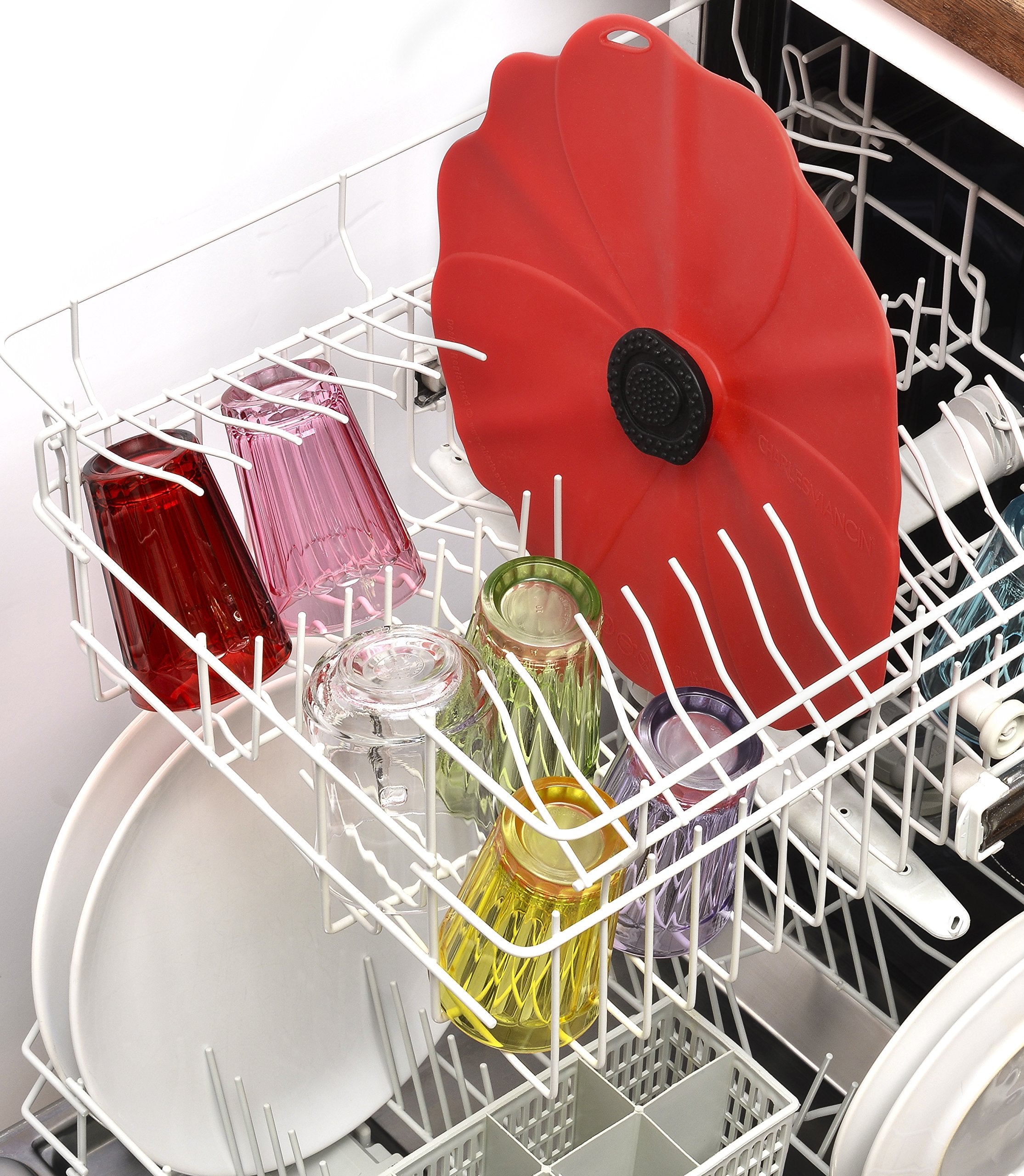 Charles Viancin Poppy lid is dishwasher safe for easy cleaning.