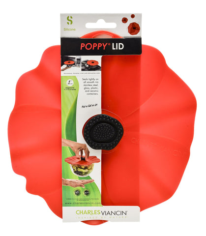 Charles Viancin Poppy lid used on microwave-safe container for reheating.