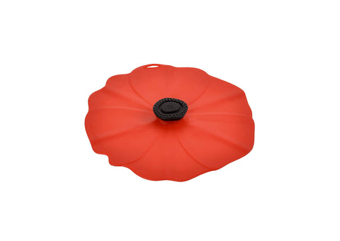 Charles Viancin Poppy silicone lid on a bowl seals in freshness and reduces spill risk.