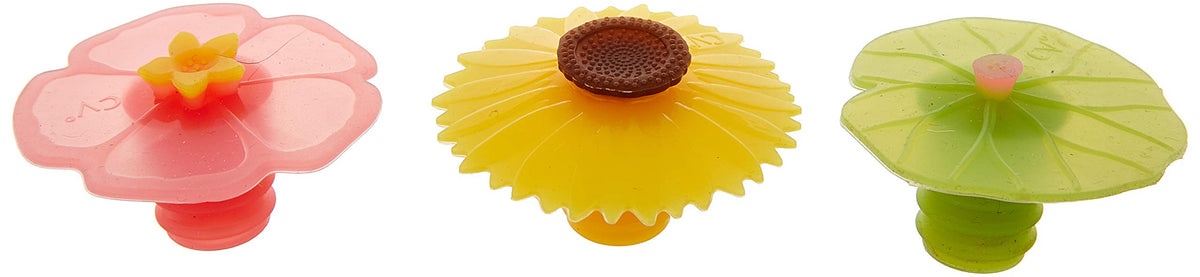 Charles Viancin lily pad wine stopper seals freshness and prevents spills.