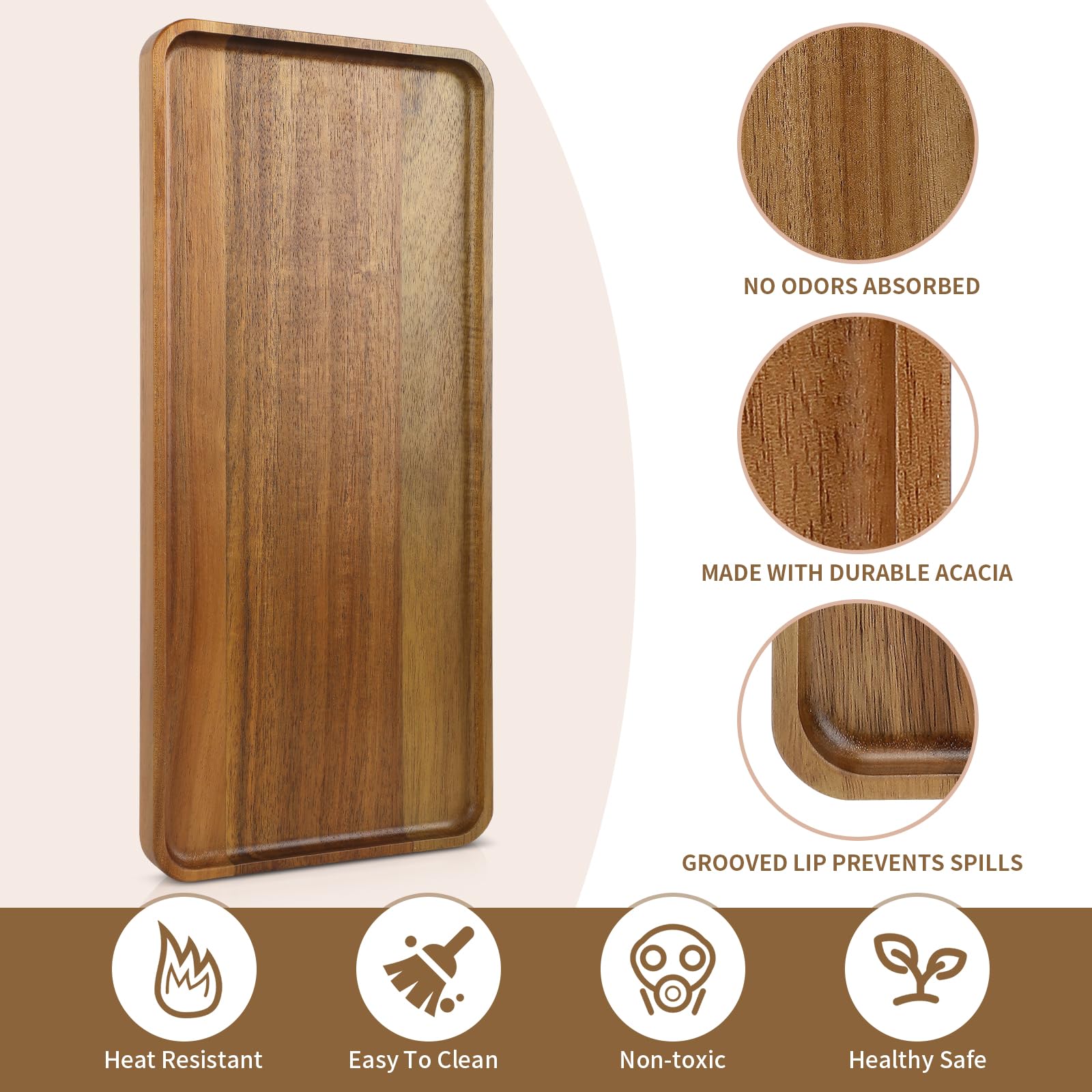 Charmlife acacia wood tray ideal for breakfast in bed