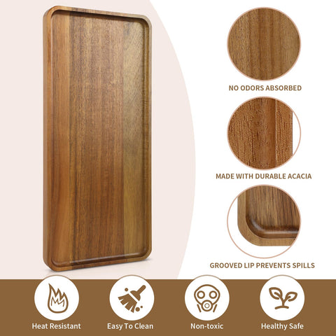 Charmlife acacia wood tray ideal for breakfast in bed