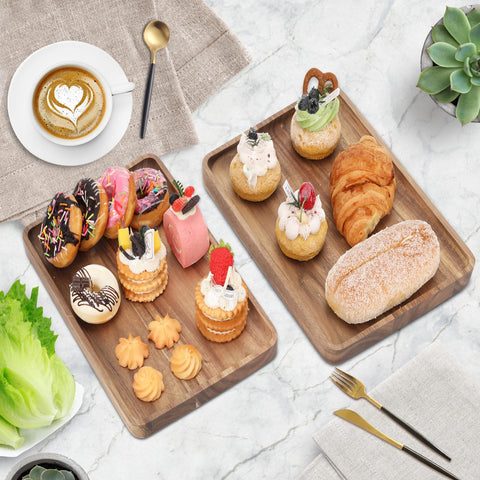 Charmlife acacia tray with food-safe finish supports hygienic meals