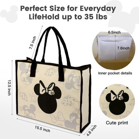 Charmory cute canvas tote print detail highlights bold pattern and personality
