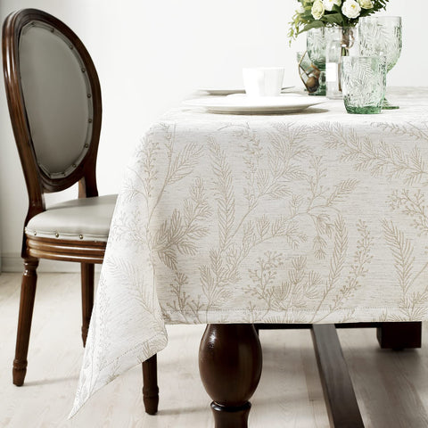 Chassic Jacquard embroidery close-up shows premium stitching for a refined table setting.