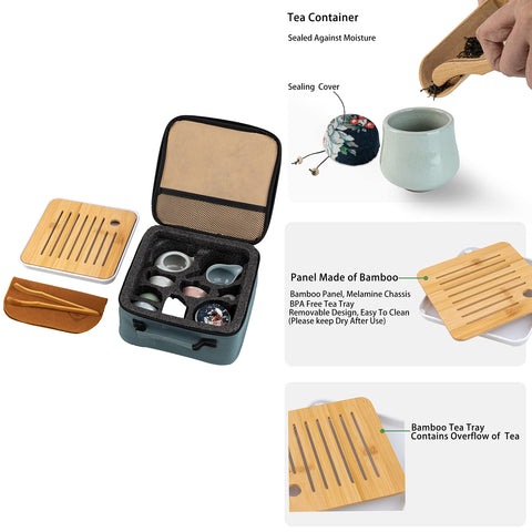 Chateau La Derive tea canister stores leaves securely for brewing.