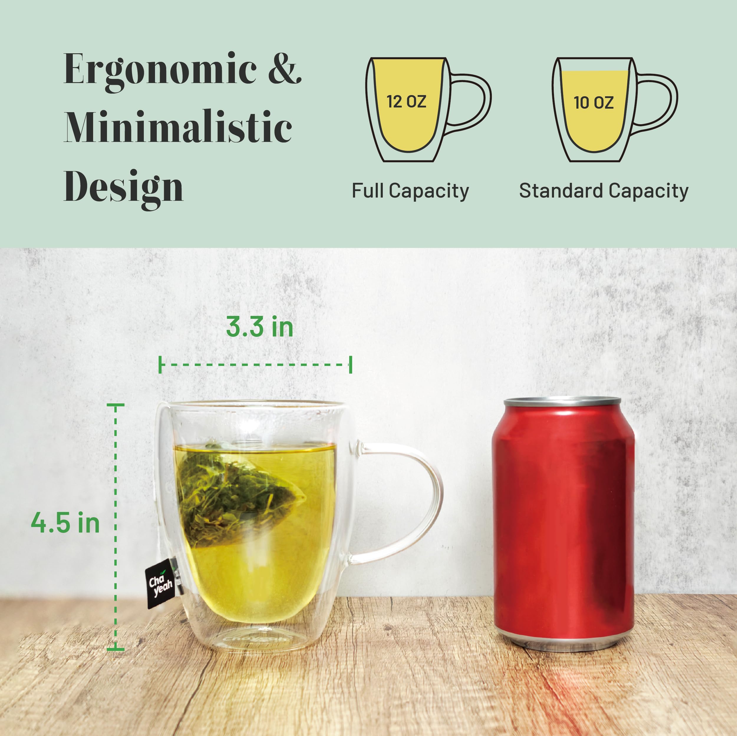 ChaYeah borosilicate glass offers a clear view of tea leaves unfurling and hues