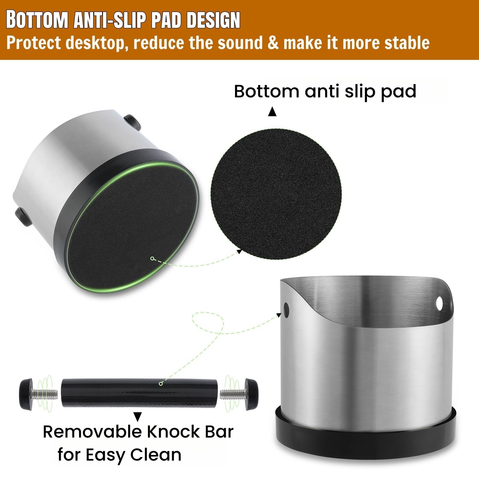 CHDEXU bottom non-slip base keeps the surface steady