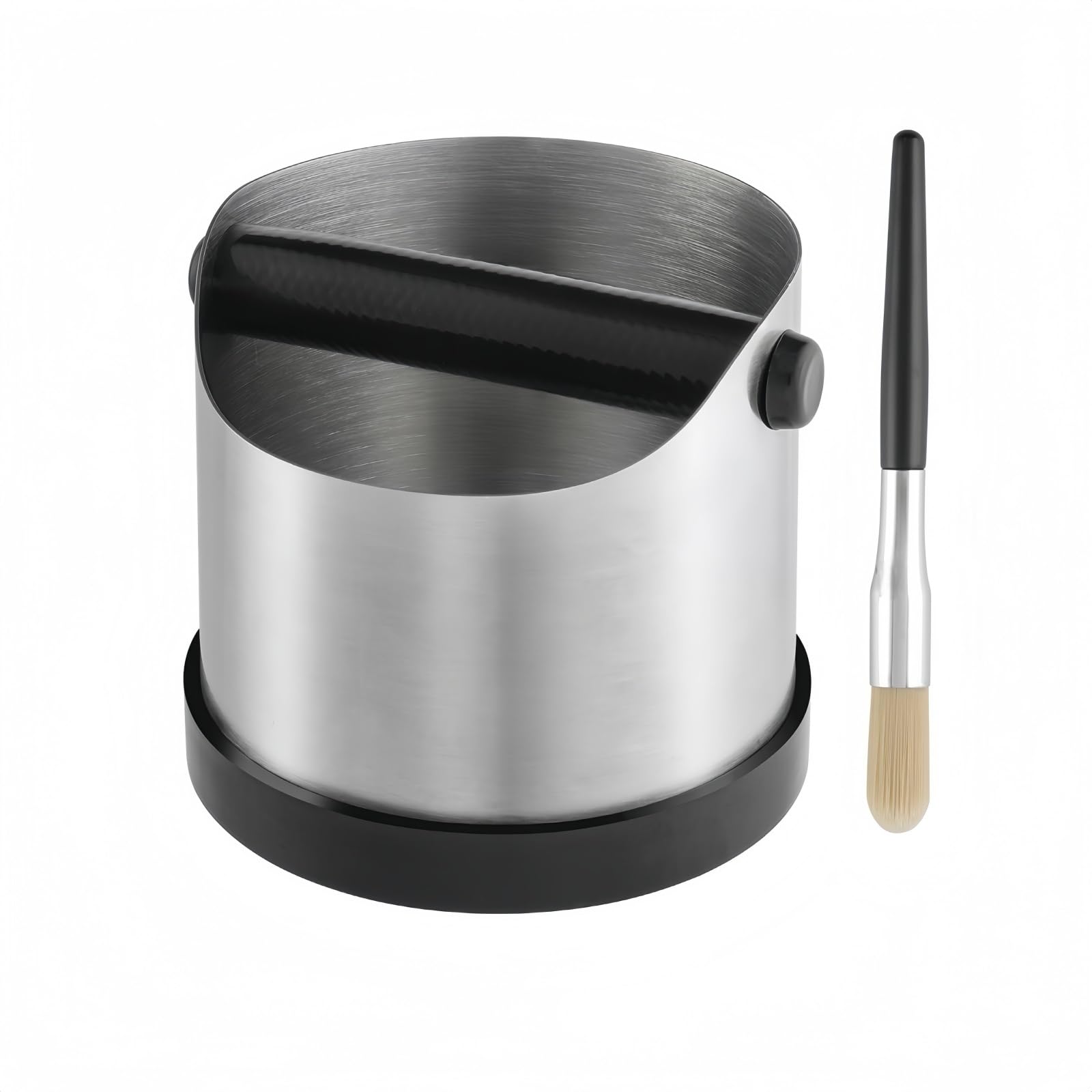 CHDEXU coffee grounds knock box in stainless steel offers compact storage under espresso machines