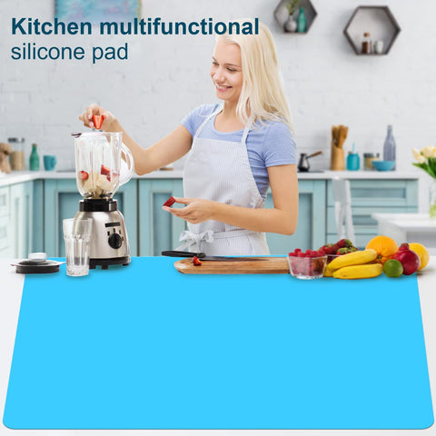 CHDRIKA kitchen-friendly silicone mat protects surfaces during meals.