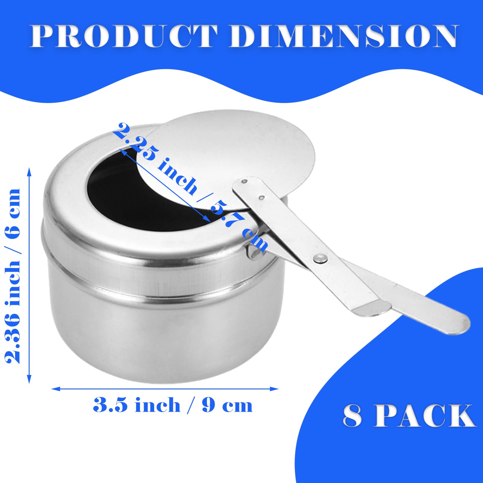 Cheardia fuel holder with handle and lid for safe placement and quick extinguishing.