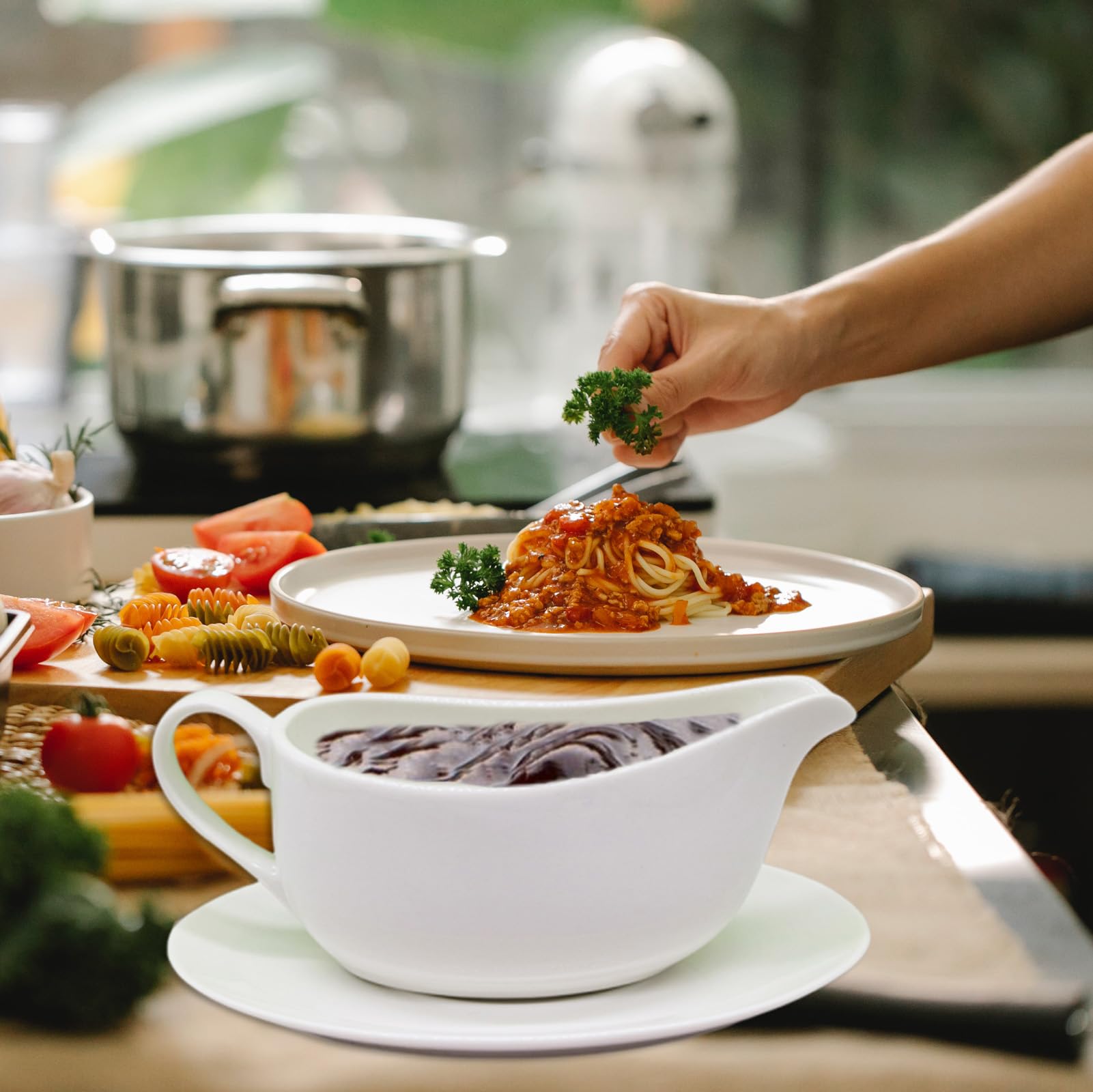 Cheardia matching saucer included keeps serving area neat and organized.