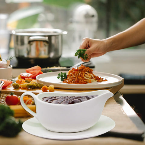 Cheardia matching saucer included keeps serving area neat and organized.