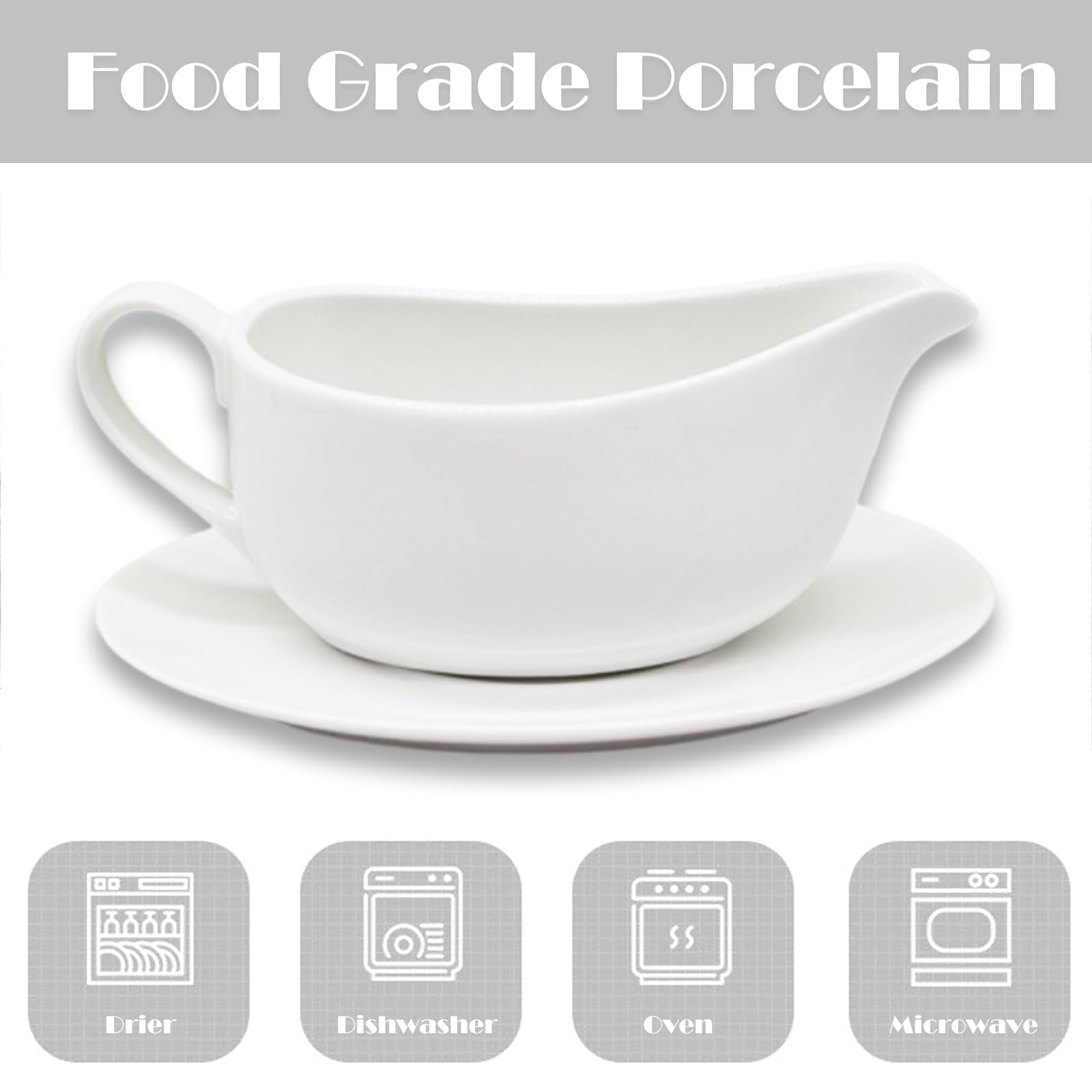 Cheardia microwave-safe ceramic gravy boat for quick reheats and easy cleanup.