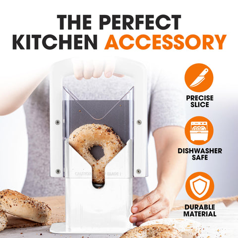 Cheer Collection bagel slicer safety shield protects fingers during slicing