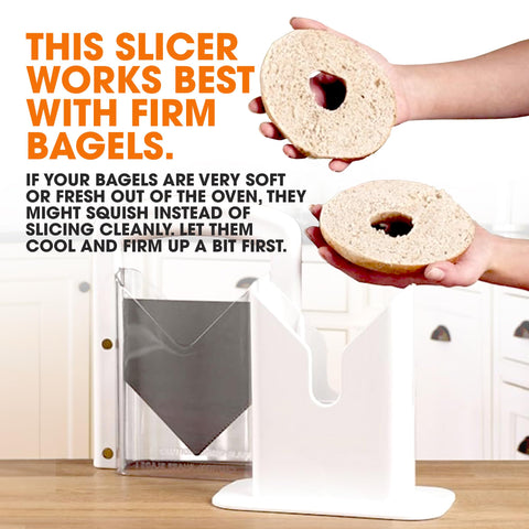 Cheer Collection bagel slicing action demonstrates quick, mess-free prep