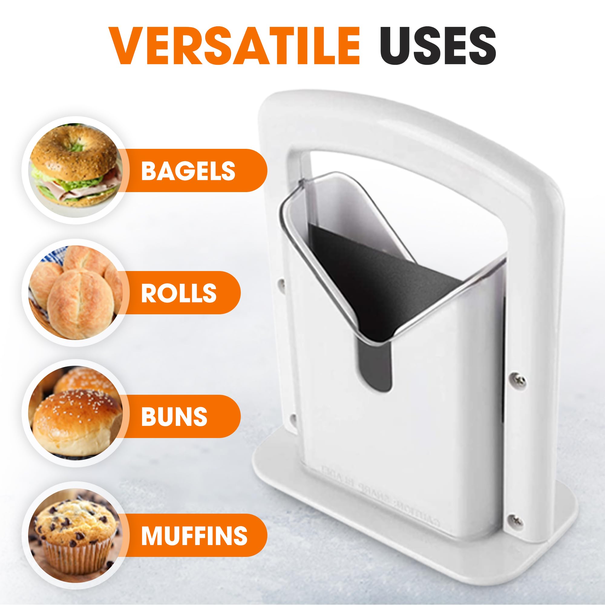 Cheer Collection bagel slicer fits up to 4.5-inch diameter and 2-inch thick