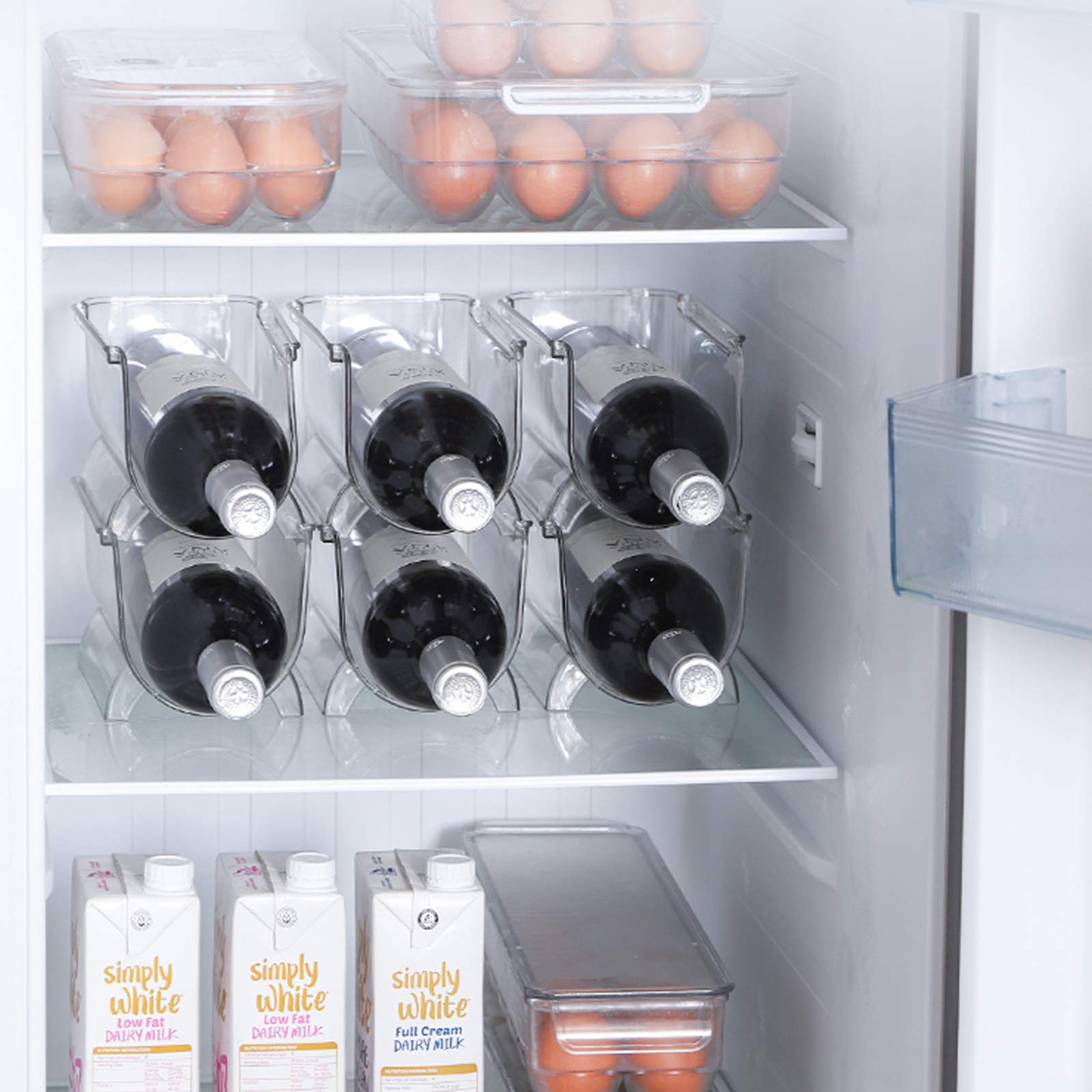 Cheeren two-pack bottle trays saving space on shelf