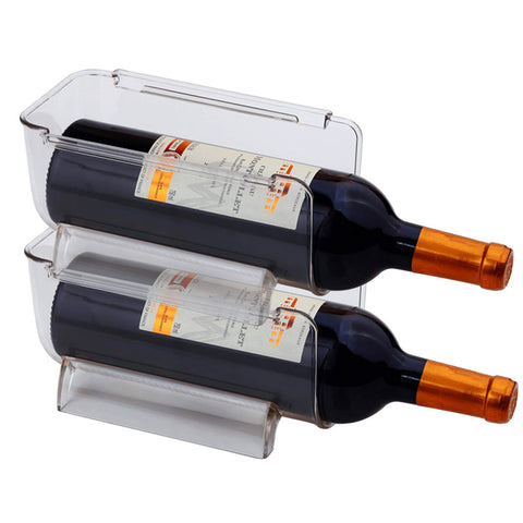Cheeren two-pack stackable rack holding water bottle on kitchen counter