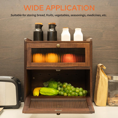 CheerNest bread box on a kitchen countertop corner for organized storage