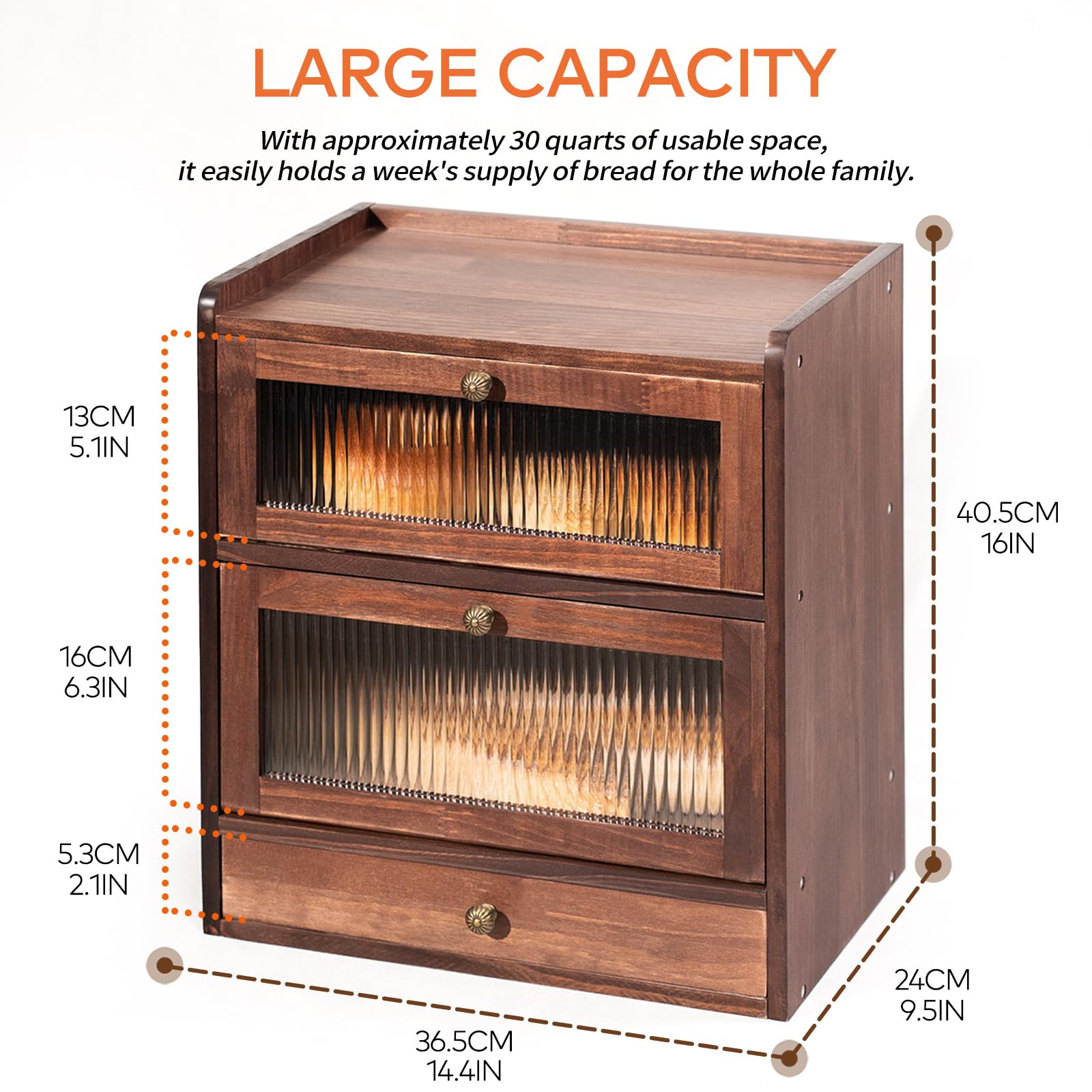 CheerNest bread box two-tier design saving counter space