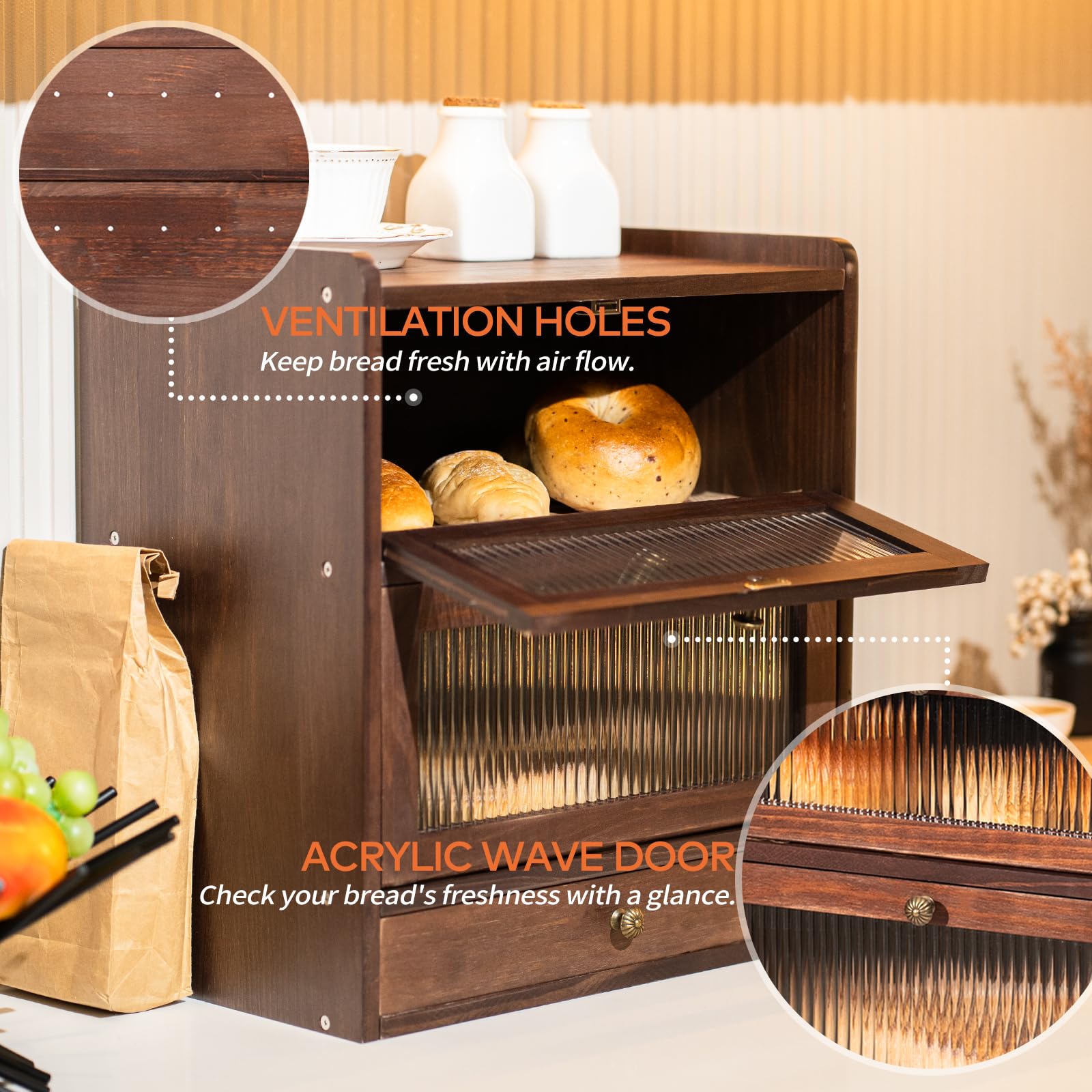 CheerNest bread box ventilation holes promoting airflow