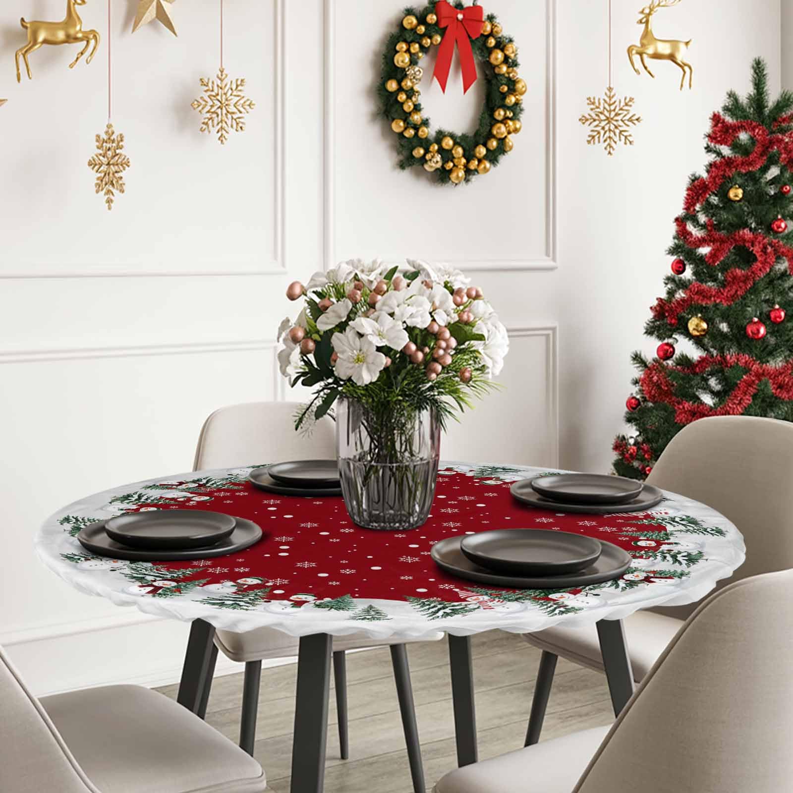Chees D Zone Christmas dining tablecloth for both indoor and outdoor settings