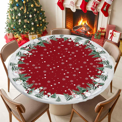 Chees D Zone elastic corners secure the round table cover during meals