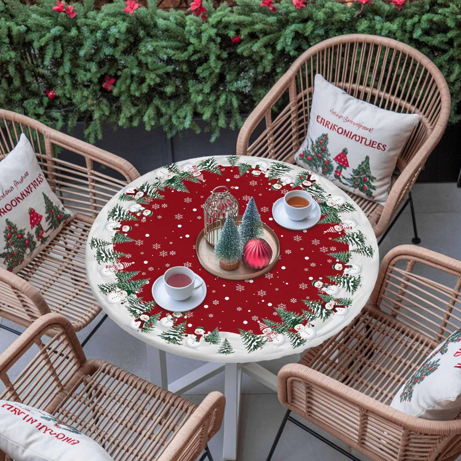 Chees D Zone waterproof round tablecloth suitable for indoor and outdoor use
