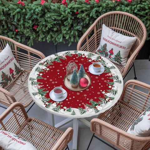 Chees D Zone waterproof round tablecloth suitable for indoor and outdoor use