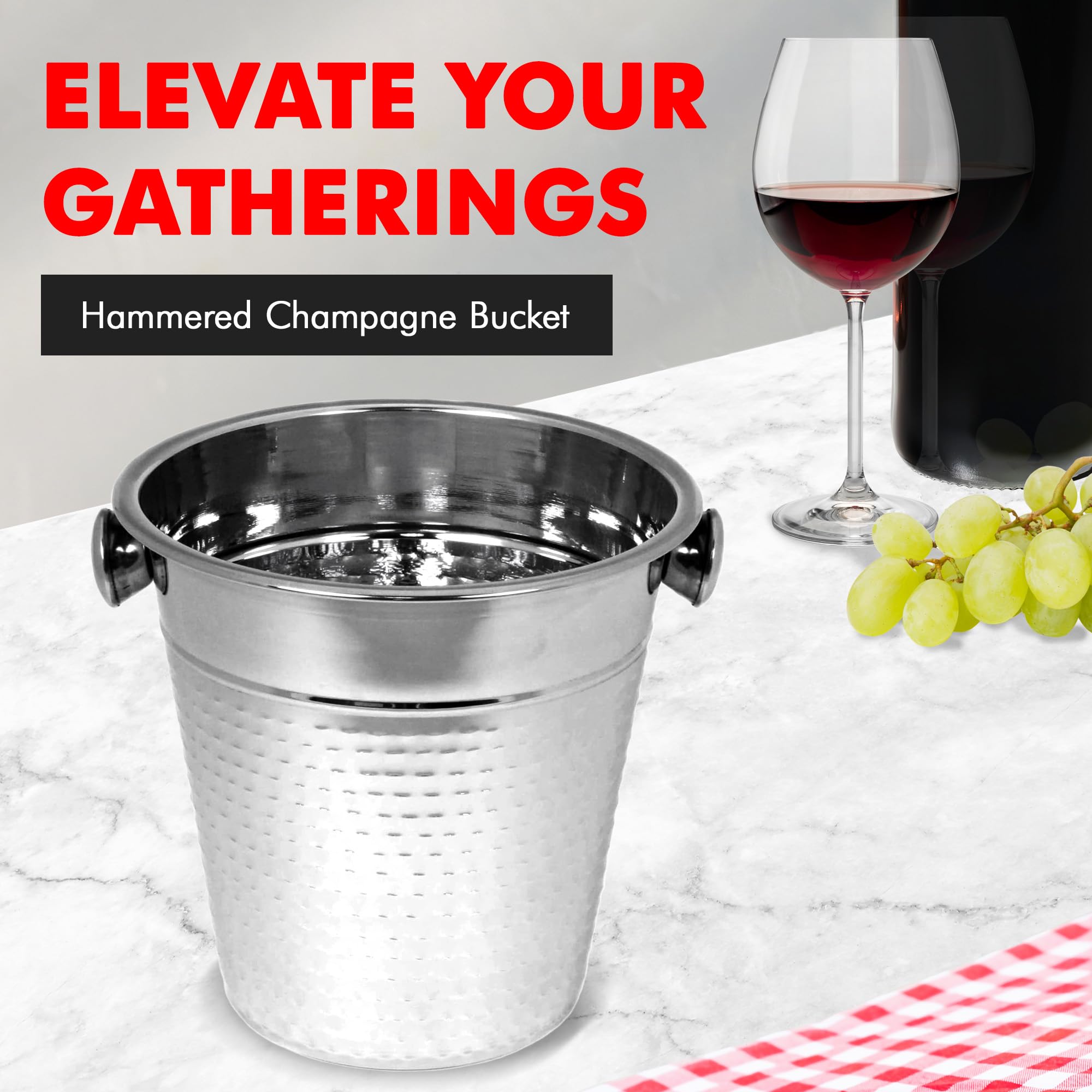 Chef Craft 4-quart champagne bucket holding a bottle with ice