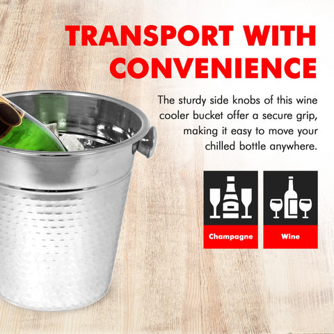 Chef Craft champagne bucket with side knobs for easy transport during events