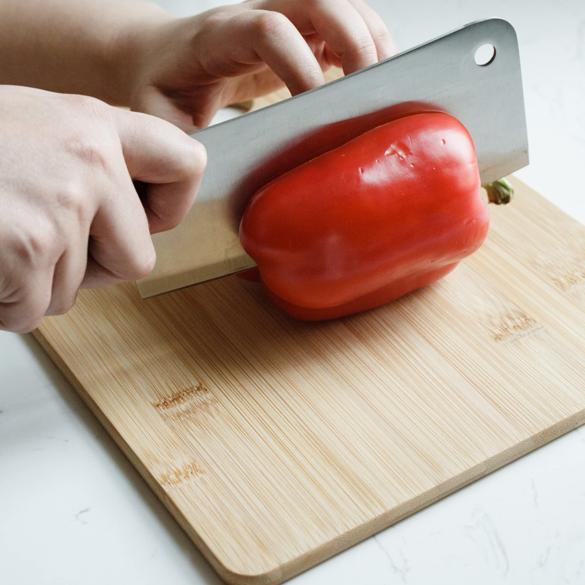 Board resting on counter ready for daily prep tasks.