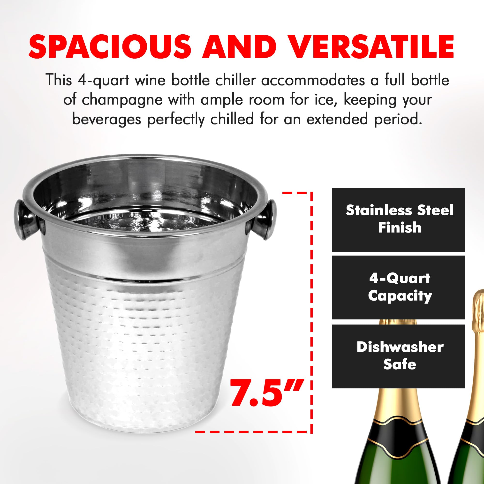 Chef Craft mirrored stainless steel finish elevating table presence