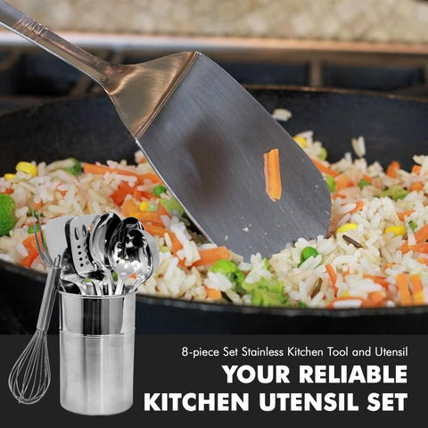 Chef Craft stainless steel fork designed for turning and serving.