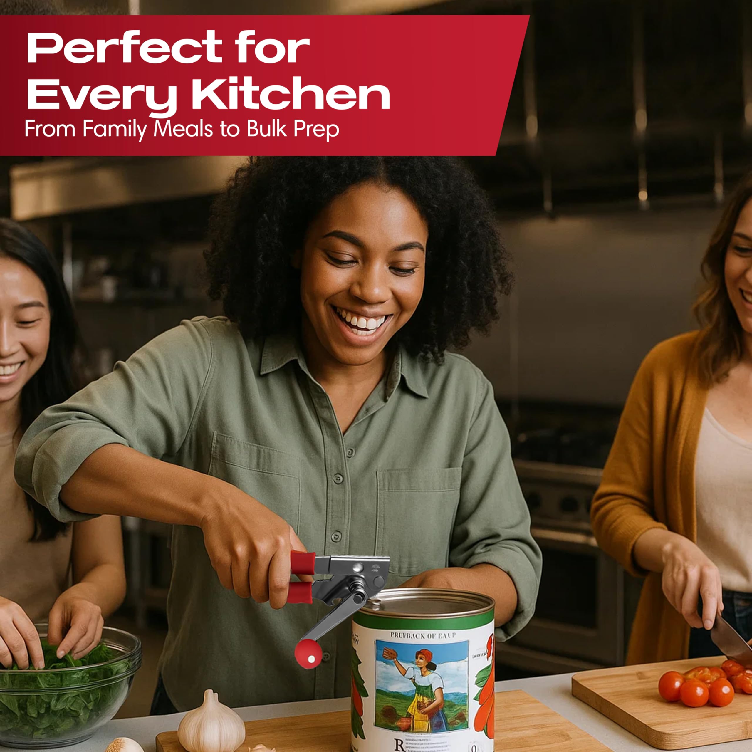 Chef Master can opener ideal for restaurants, bars, and food trucks.