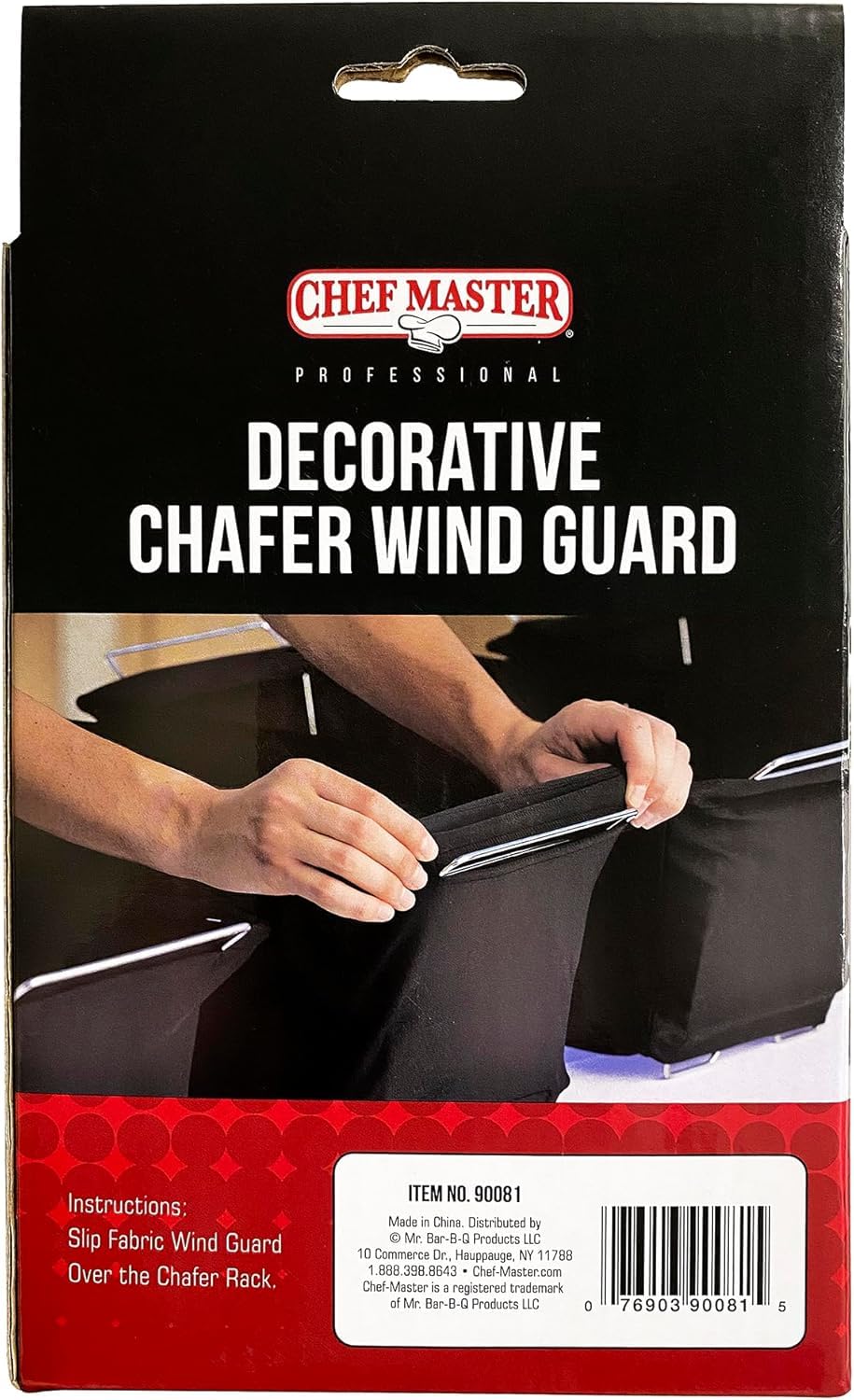Machine-washable, durable wind guard for repeated catering use by Chef Master.