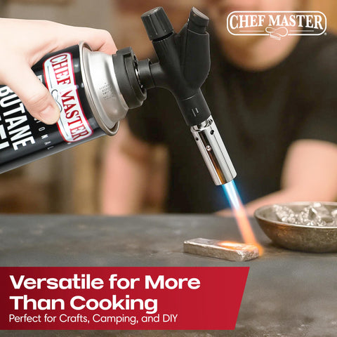 Chef Master refillable butane torch for versatile daily use.