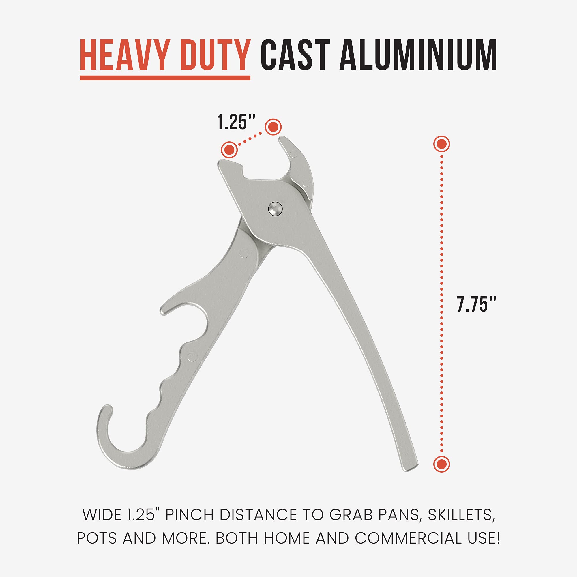 Chef Pomodoro cast aluminum pan holder offers durable support for hot cookware.