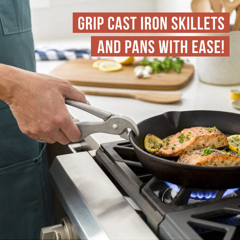 Chef Pomodoro ergonomic finger grooves help secure cookware with comfort.