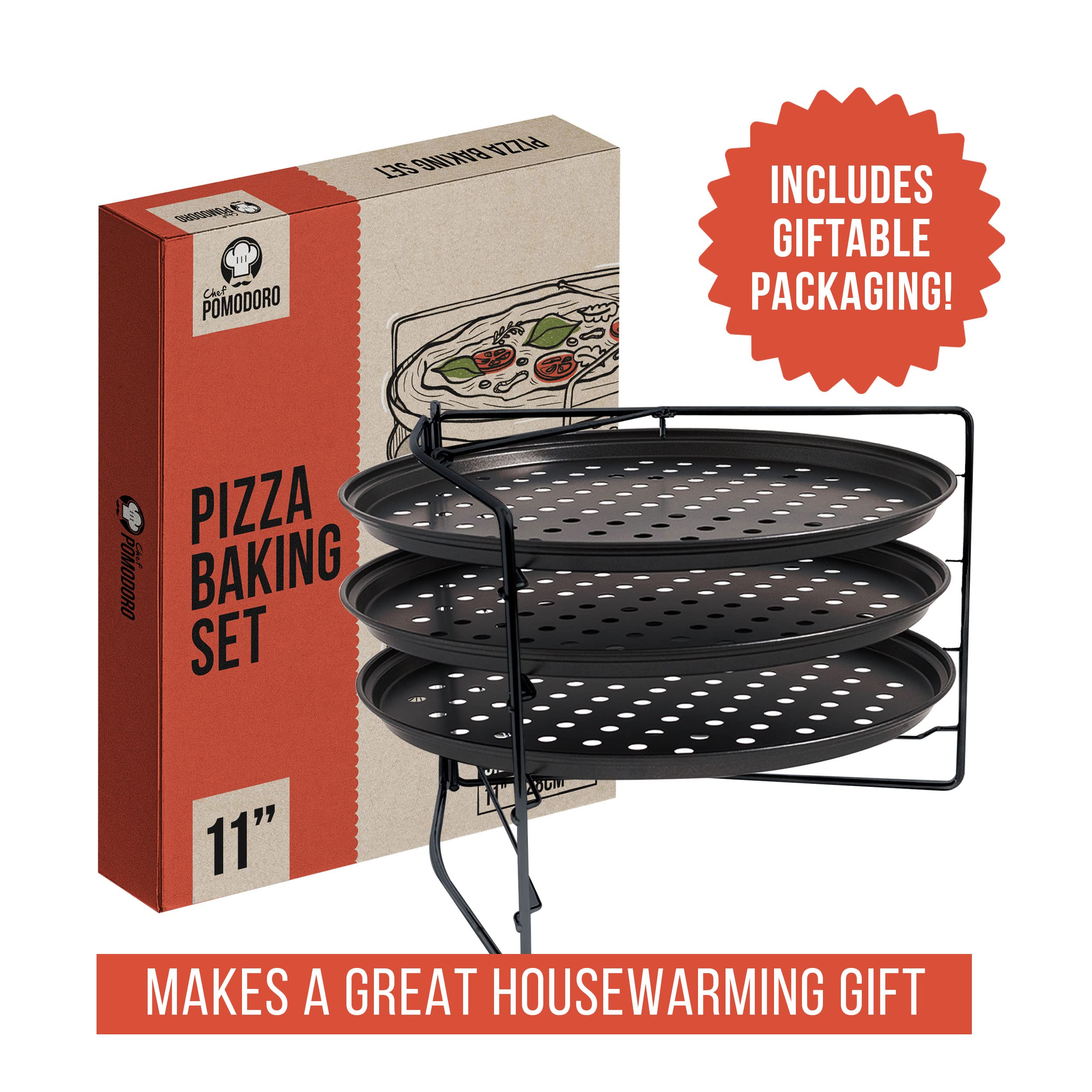 Chef Pomodoro non-stick surface helps easy cleanup after baking.