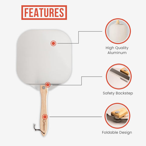 Chef Pomodoro extended-26-inch length aids safe oven transfers.