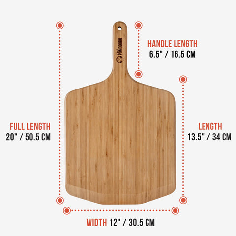 Chef Pomodoro tapered-edge pizza peel aids effortless launch from oven or grill