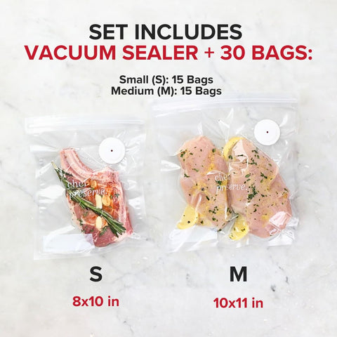 Chef Preserve bags are dishwasher-safe and leak-proof for flavor preservation