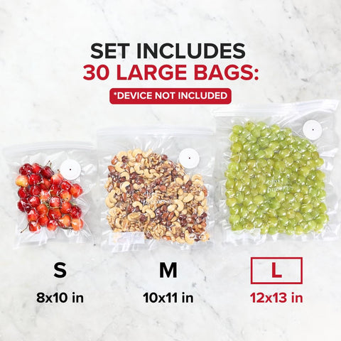 Chef Preserve bags with leak-proof design prevent leaks and spills during storage.