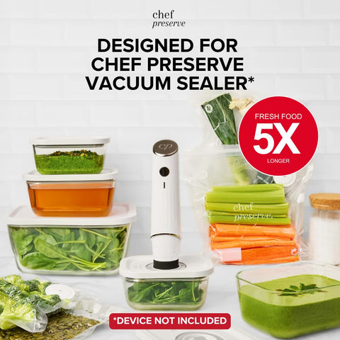 Chef Preserve medium airtight glass container for meals and lunches.