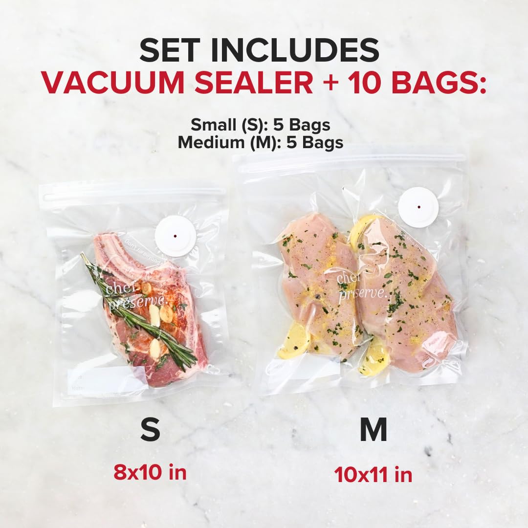 Chef Preserve bags sealing action locks in moisture and aroma.