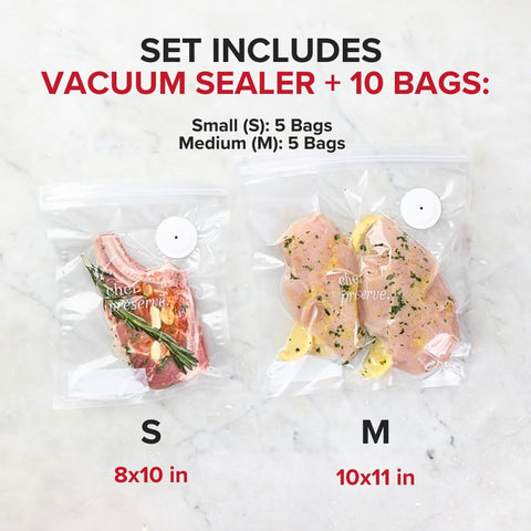 Chef Preserve bags sealing action locks in moisture and aroma.